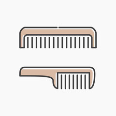 Comb cartoon flat line art. Illustration of Comb, perfect for needs related to beauty, barber, care, hair, and more.