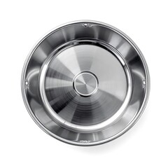 Metal baking dish isolated on white background