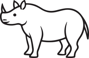 animal mammal vector illustration of a rhinoceros