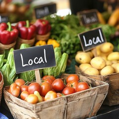 Fresh local produce at a farmers market