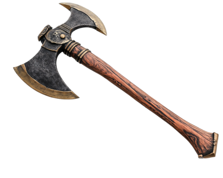 a close up of an axe