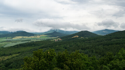 Landscape of the Bohemian Central Highlands from Košťálov Castle.