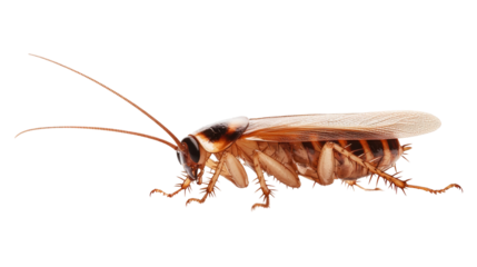 Cockroach disease awareness urban environment transparent background macro view