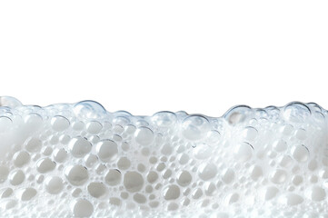 Foam with bubbles isolated on transparent background. Soap, shampoo, powder, gel for shave, foam mousse with bubbles template. Pattern for hygiene, clean wash