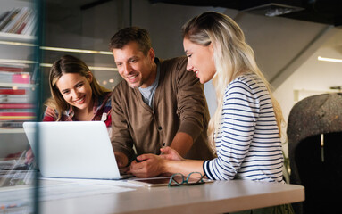 Programmers cooperating at IT company developing apps. Business people technology concept