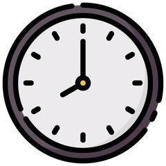 clock filled outline vector icon
