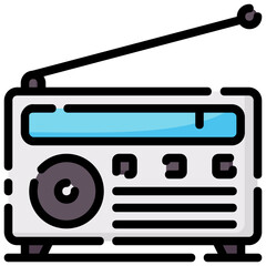 radio filled outline vector icon