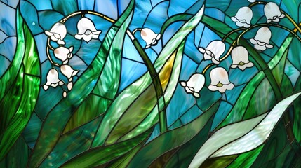 Lily of the valley stained glass window
