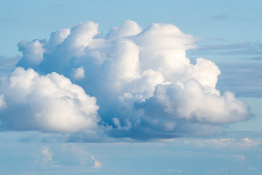 Fluffy white cloud in a blue sky, British Columbia, Canada