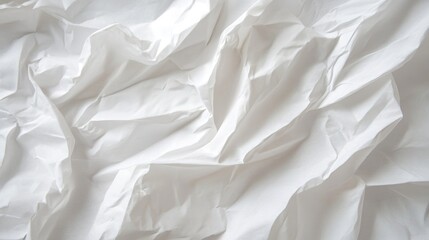 Obraz premium Crumpled white fabric texture with soft folds and shadows