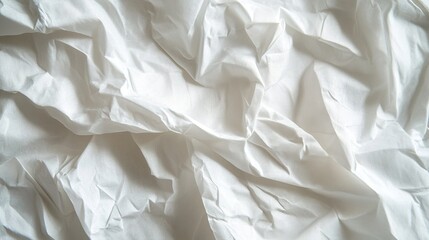 Obraz premium Crumpled white paper texture with soft shadows and light.