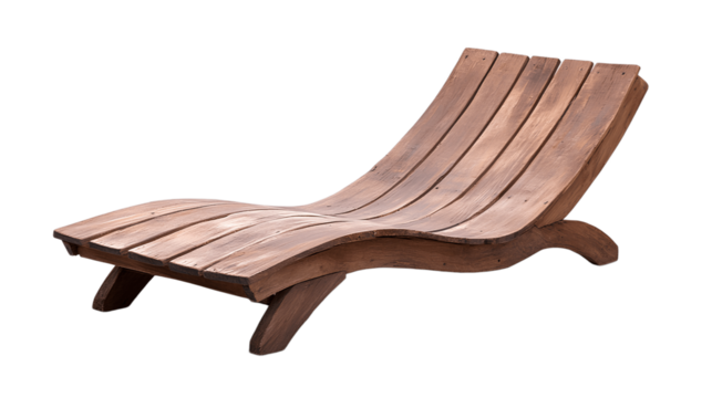 Sun Lounger on Transparent Background