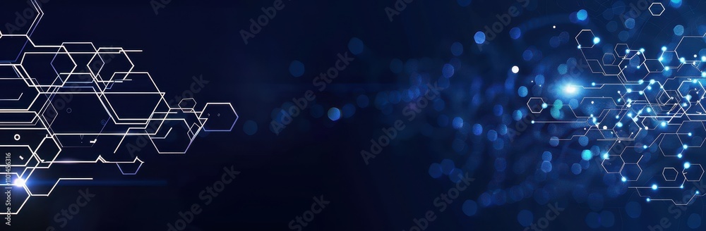 Poster abstract hexagon network digital technology background