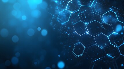 Obraz premium Abstract Blue Hexagon Network Digital Background