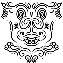 illustration of a buffalo head using expressive line techniques