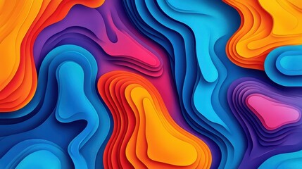 Vibrant abstract design with flowing shapes and colors creating a dynamic visual experience.