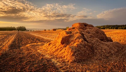 Haystacks in the fields