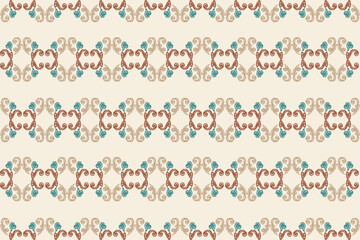 Carpet ikat floral pattern,fabric pattern on navy blue background vector illustration.Ikat ethnic oriental embroidery.Aztec style,abstract background.design for texture,clothing,decoration,carpet,rug.