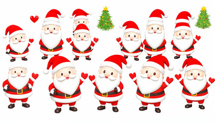 set of santa claus and elf