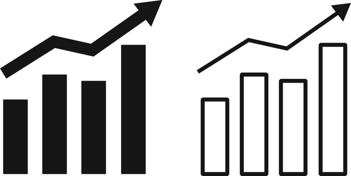 Dollar rate increase  icon set. Business money cash increase sign. Dollar increase