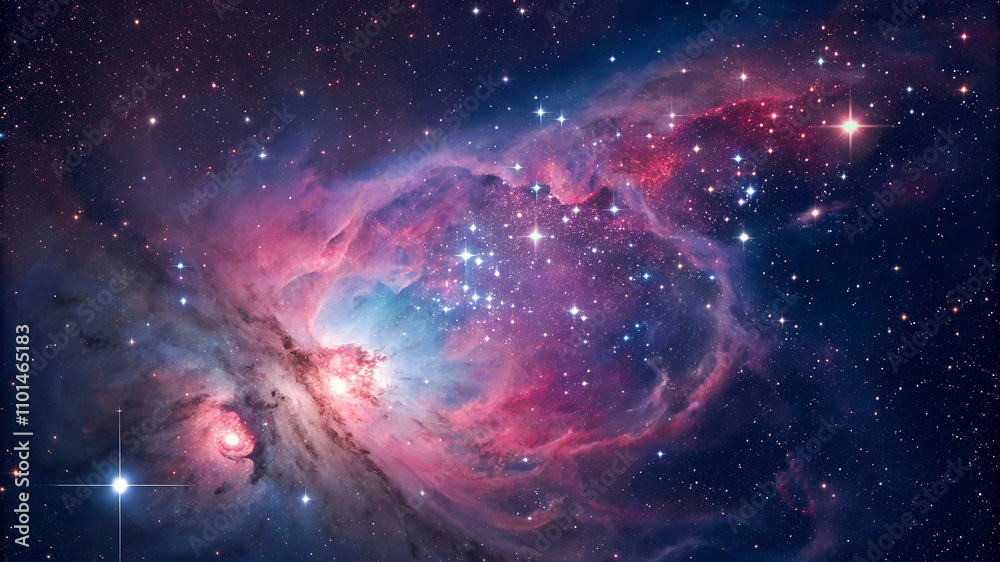 Canvas Prints celestial symphony: the enchanting beauty of colorful nebulae in deep space