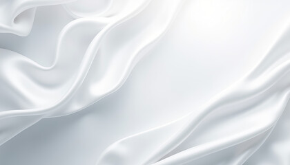Obraz premium Luxurious White Silk Fabric Waves with Elegant Folds