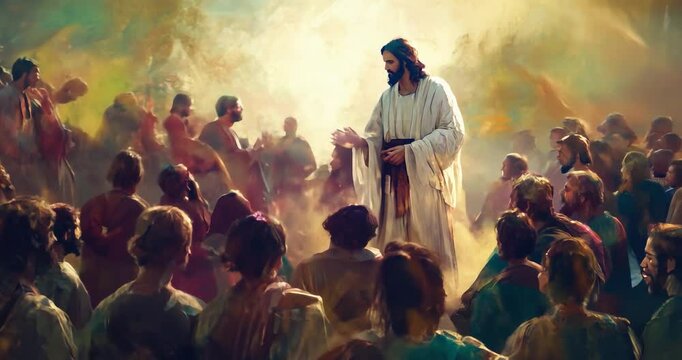jesus speaking to crowd