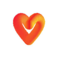 3D Heart shape on a white background—Valentine's Day design—3D illustration—a symbol of love.