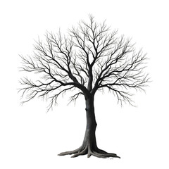 Obraz premium Winter Scene Bare Tree Nature Illustration Minimalist Environment Artistic Viewpoint Seasonal Concept for Nature Lovers