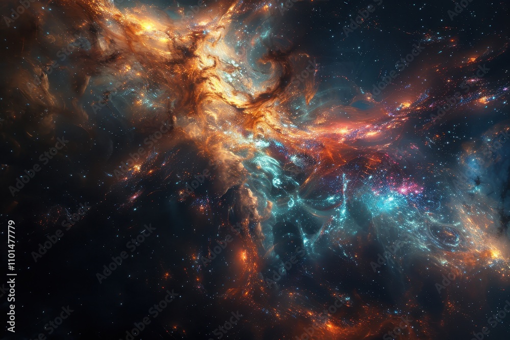 Canvas Prints glowing nebula and gaseous space clouds with bright stars