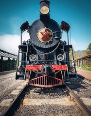 Obraz premium Steam Locomotive in Action