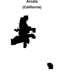 Fototapeta premium Arcata (California) blank outline map