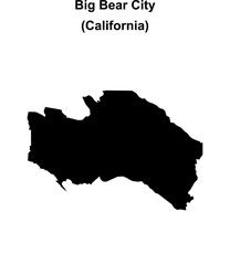 Fototapeta premium Big Bear City (California) blank outline map
