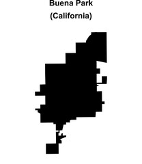 Obraz premium Buena Park (California) blank outline map