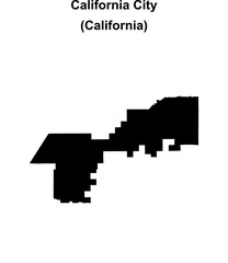 Obraz premium California City (California) blank outline map