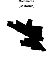 Commerce (California) blank outline map