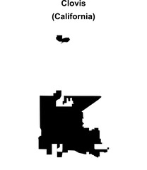 Clovis (California) blank outline map