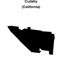 Cudahy (California) blank outline map