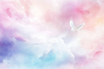 Fototapeta premium Captivating composition of clouds and a bird set against a vibrant sky.
