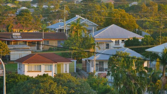 Suburban housing in afternoon light on the Northside of Brisbane Queensland, Australia