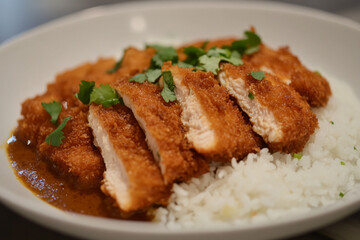 Chicken katsu and rice generative AI