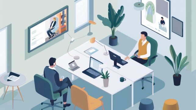 A remote work management workshop with HR professionals and team leaders discussing strategies for effective remote team coordination, productivity tools