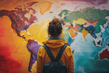 Fototapeta premium Strategy for stability: person analyzing the map to discover new opportunities