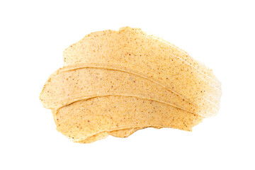 Apricot Scrub Smear Isolated, Body Peeling Cream Sample, Organic Exfoliate Face Mask, Sugar Scrub Smear