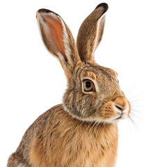 Obraz premium european hare on white background 