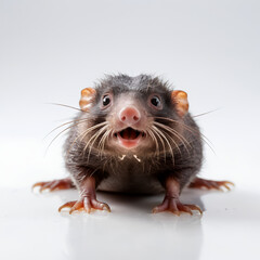 star nosed mole on white background