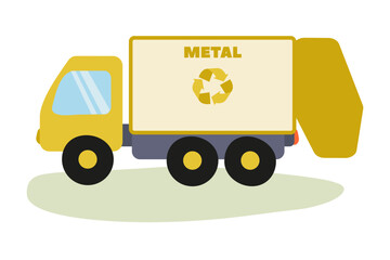 Naklejka premium Metal recycling truck designed for efficient collection at community events