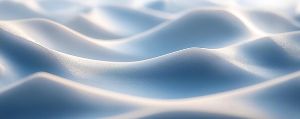 Naklejka premium Closeup view snow dunes. Soft light creates gentle shadows on sculpted snow formations. Abstract winter texture. Ideal for winter wonderland theme. Creative background design. Perfect for nature
