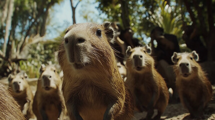 Obraz premium Group of Capybara