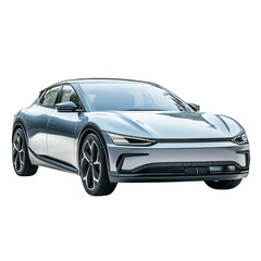 Naklejka premium A silver car with a black grille